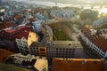 Riga, Latvia: Beautiful top view of the city with old houses with red roof and churches Royalty Free Stock Photo