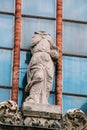 Riga Latvia. Close Ancient Headless Statue Of Woman In Baroque Style