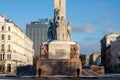 Riga / Latvia - 03 December 2019 : Freedom Monument in Riga, Latvia. Milda - Statue of liberty Royalty Free Stock Photo