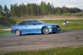 Riga Latvia16-05-2021 Drift bmw driver drifting at road