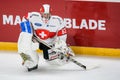 Leonardo Genoni, during Euro Hockey Challenge game between team Latvia and team Switzerland. Arena Riga.