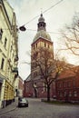Riga, Latvia. Evangelical Lutheran cathedral, Rigas Doms. Royalty Free Stock Photo
