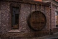 RIGA, LATVIA : Facade building of Rozengrals cafe. The premises of the restaurant are mentioned in the annals as early as 1293, as Royalty Free Stock Photo