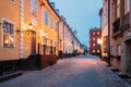 Riga, Latvia. Facades Of Old Famous Jacob`s Barracks On Torna Street