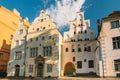 Riga, Latvia. Famous Landmark Three Brothers Buildings. Old Houses Royalty Free Stock Photo