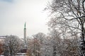 Riga. Latvia. Historical part of the city. Monument of Freedom.