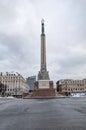 Riga, Latvia - January 5, 2019: Freedom Monument in Riga