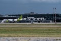 Riga, Latvia - July 3, 2023: AirBaltic Airbus A220-300 in RIX International Airport