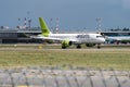 Riga, Latvia - July 3, 2023: AirBaltic Airbus A220-300 YL-ABI in RIX International Airport