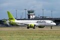 Riga, Latvia - July 3, 2023: AirBaltic Airbus A220-300 YL-ABI in RIX International Airport