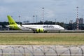 Riga, Latvia - July 3, 2023: AirBaltic Airbus A220-300 YL-ABI in RIX International Airport