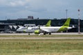 Riga, Latvia - July 3, 2023: AirBaltic Airbus A220-300 YL-ABI in RIX International Airport