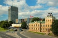 Riga, Latvia - July 10, 2017: Buildings of Ministry of Agriculture, Citadele Bank and Internal Security Bureau of the Ministry of Royalty Free Stock Photo