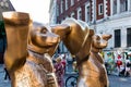 `Golden Rule` bears at United Buddy Bears international art exhibition Royalty Free Stock Photo