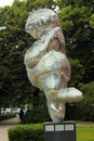 Riga, Latvia - July 10, 2017: Venus of Willendorf by Brigita Zelca in front of The Art Academy of Latvia. Modern replica of the