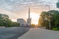 The Freedom Monument Latvian: Brivibas piemineklis at sunrise.