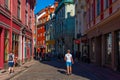 Riga, Latvia, June 24, 2022: People are walking through a colour Royalty Free Stock Photo