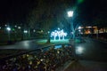 Riga, Latvia: Love padlocks as a symbol of eternal love and marriage fixed to metal railings on bridge in the Bastejkalna Park in Royalty Free Stock Photo