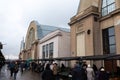 RIGA, LATVIA - MARCH 16, 2019: Riga Central market exterior - Historic industrial zeppeling hangar design