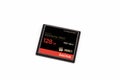 Riga, Latvia - March 05, 2018 : Closeup SanDisk Extreme Pro CompactFlash card, 128GB