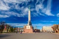 RIGA, LATVIA - MAY 06, 2017: View Monument to Liberty in Riga -capital of Latvia, located on Freedom Square in the city