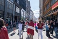 Riga, Latvia - 29 May 2023: Welcoming home the bronze hockey team of Latvia. Latvian fans celebrate the hockey festival