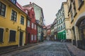 Colorful quaint street in europe