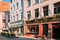 Riga, Latvia. Paddy Whelans Irish Pub And Sports Bar In Grecinieku Street In Summer Day.