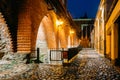 Riga, Latvia. Part Of Old The City Wall In Torna Street In Light