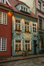 Riga, Latvia: Restaurant 1221 in the historic house of Old Town. Jauniela street Royalty Free Stock Photo