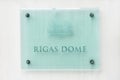 Riga, Latvia - September, 2019: Embleme of Riga City Council Rigas dome building of the government of the city of Riga Royalty Free Stock Photo