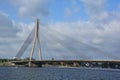 The Vansu Bridge in Riga is a cable-stayed bridge Royalty Free Stock Photo