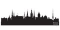 Riga Latvia city skyline vector silhouette