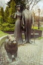 Riga, Latvia. Statue of George and Cecile Armitstead.