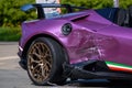 Lamborghini car crash in Riga. Royalty Free Stock Photo