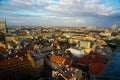 Riga, Latvia: Top view of the city with old houses with crane roof Royalty Free Stock Photo