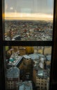 Riga, Latvia: View of Riga from the observation deck. Top view of the city in autumn in cloudy weather Royalty Free Stock Photo