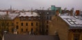 Riga, Latvia: View of Riga from the observation deck. Top view of the city in autumn in cloudy weather Royalty Free Stock Photo