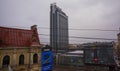 Riga, Latvia: View of Riga from the observation deck. Top view of the city in autumn in cloudy weather Royalty Free Stock Photo