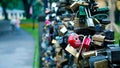 Riga Love Lock Bridge. Love Padlocks on Bridge Royalty Free Stock Photo