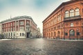 Riga old town - historical buildings at Dome square Royalty Free Stock Photo