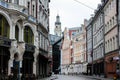 Riga Old town street, Latvia in February 2019