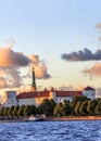 Riga Old Town during sunset time Royalty Free Stock Photo