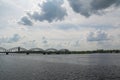 Riga railway bridge. Royalty Free Stock Photo