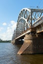 Riga railway bridge, Latvia. Royalty Free Stock Photo