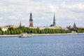 Riga's old town and Daugava river Royalty Free Stock Photo