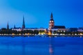 Riga`s skyline at night, Old Town