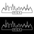 Riga skyline. Linear style.