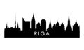 Riga skyline silhouette.