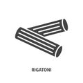 Rigatoni glyph icon. Italian pasta symbol. Vector illustration